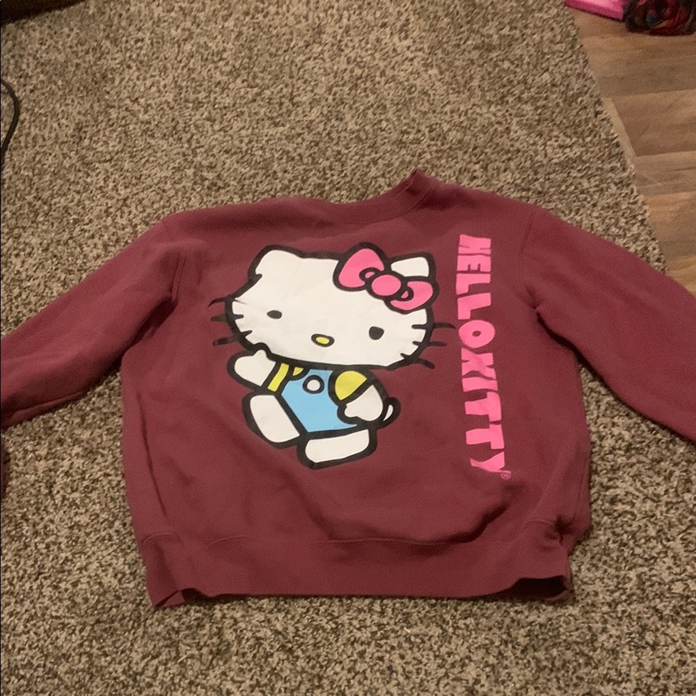 Hello Kitty Red and Pink Sweatshirt with Graphic Design
